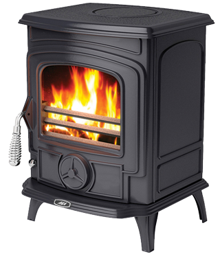 Aga Little Wenlock Stove showing flames and handle