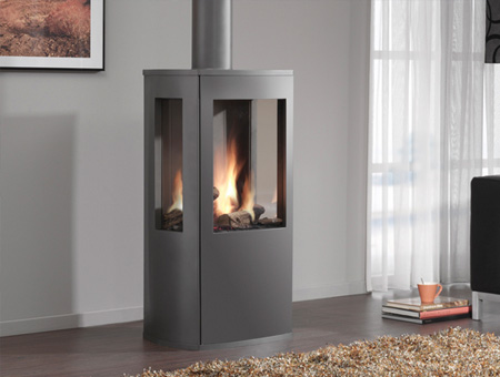 DRU Trio 3 Sided Gas Stove in room setting