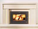 Jotul F 100 wood burning stove in fireplace thumbnail