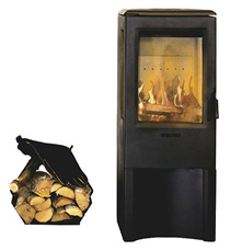 Westbo Nobel wood burning stove with log carrier