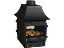 Woodwarm Fireview 6kw double sided stove Curved Canopy