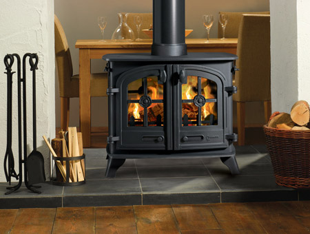 Yeoman Exe double sided multi fuel wood burning stove